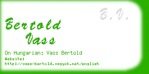 bertold vass business card
